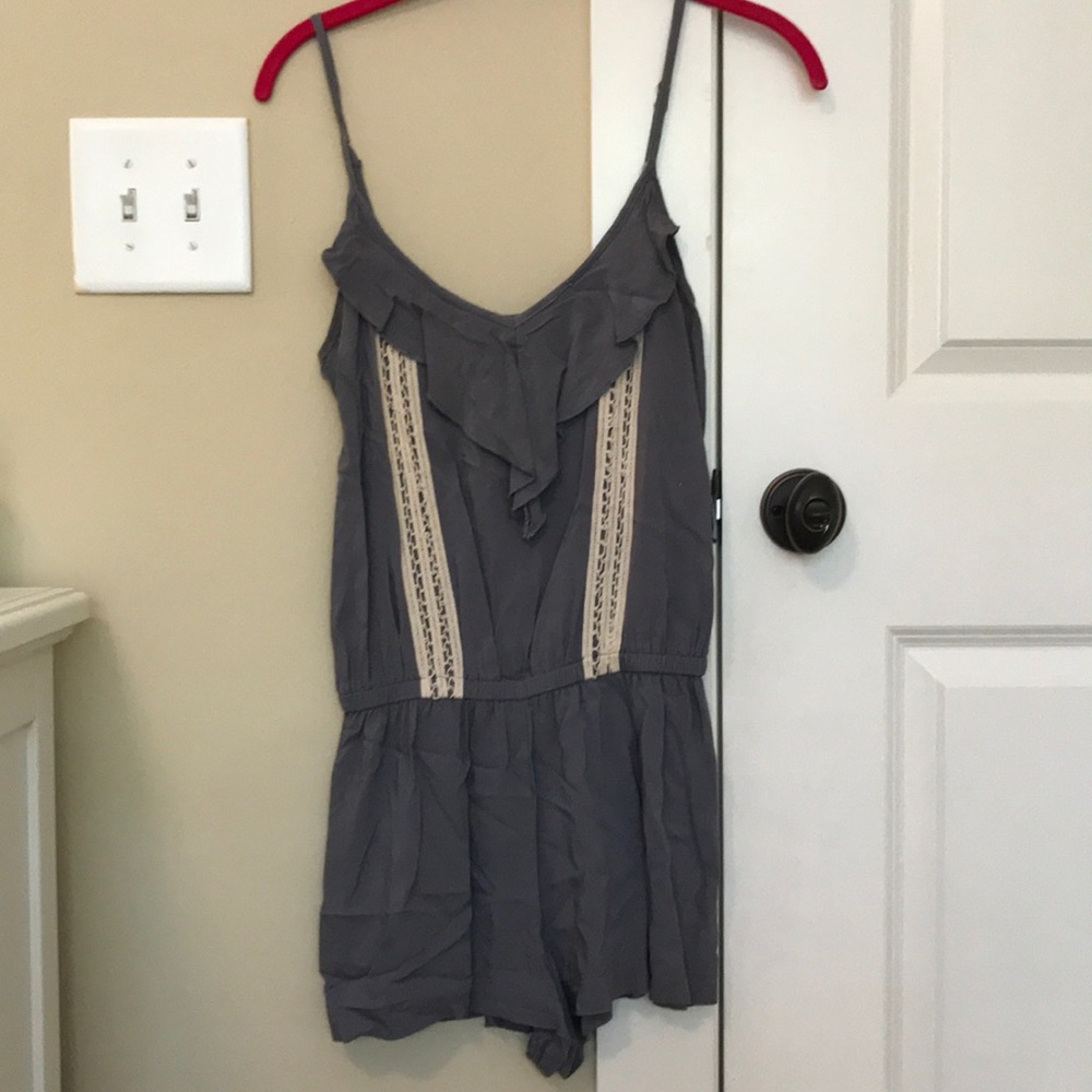 Grey and white romper